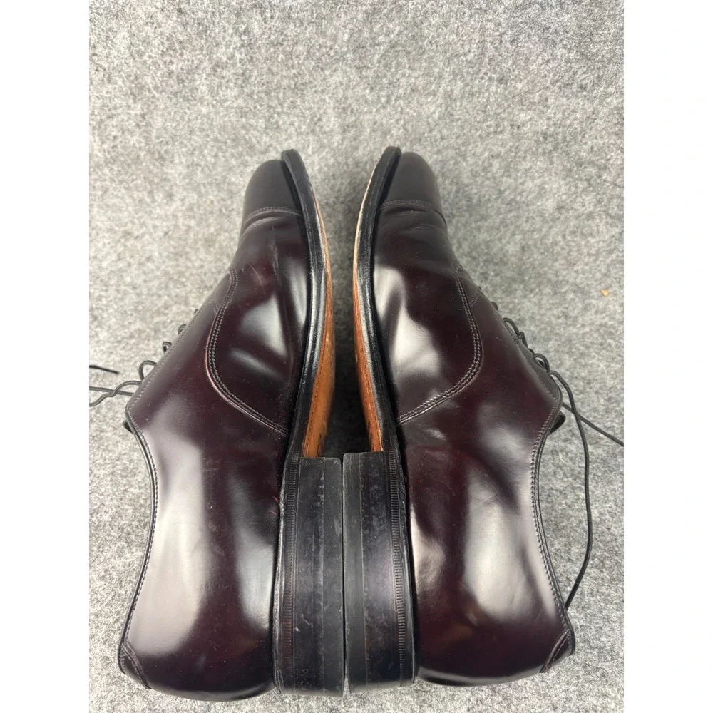 Johnston & Murphy Oxford Shoes Mens 11 Burgundy Cap Toe Leather 22-02985